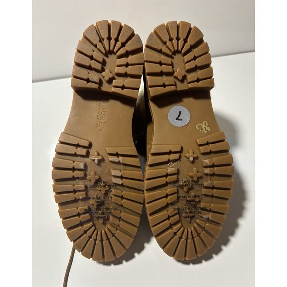 Ralph Lauren Carlee Suede Leather Whiskey Boots Booties Combat Lace-up Sz 7 NWOB - Picture 12 of 13